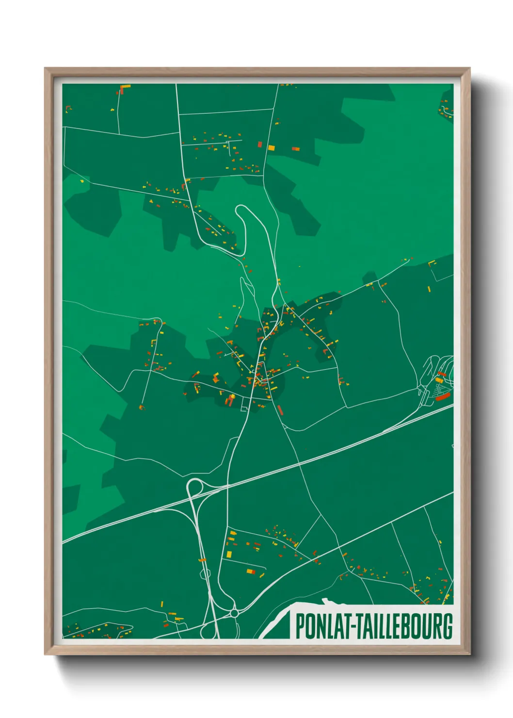 Une affiche de carte sur Ponlat-Taillebourg