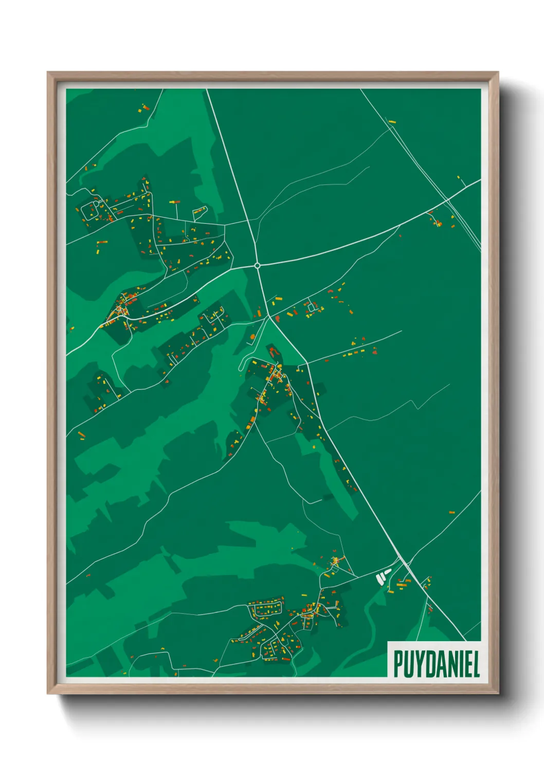 Une affiche de carte sur Puydaniel