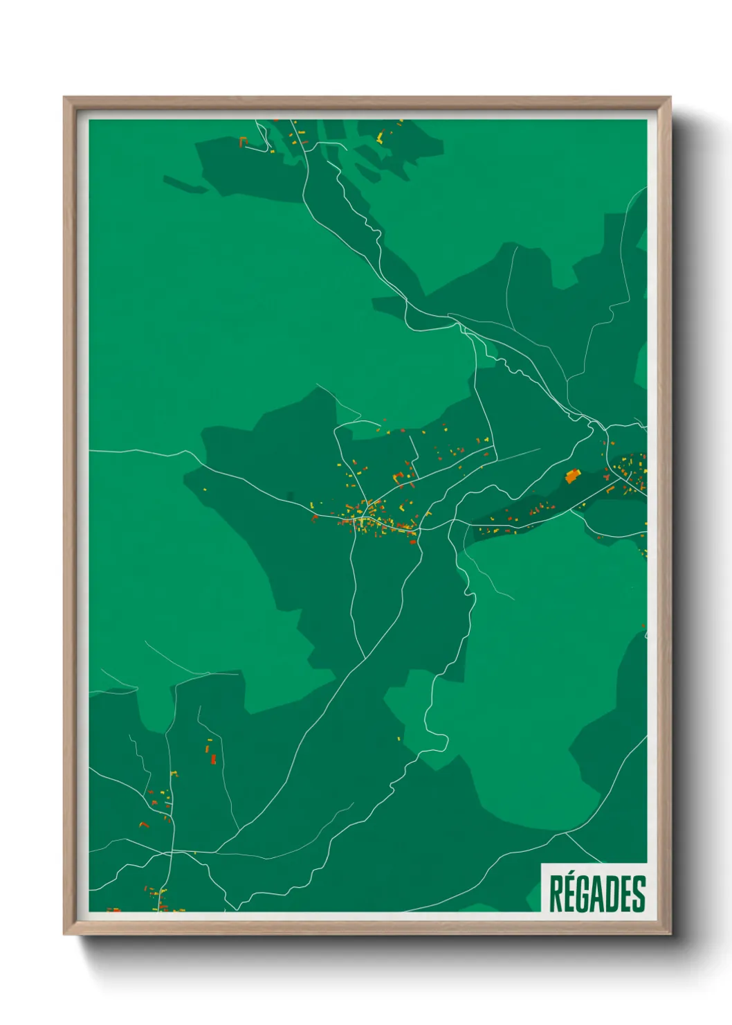 Une affiche de carte sur Régades