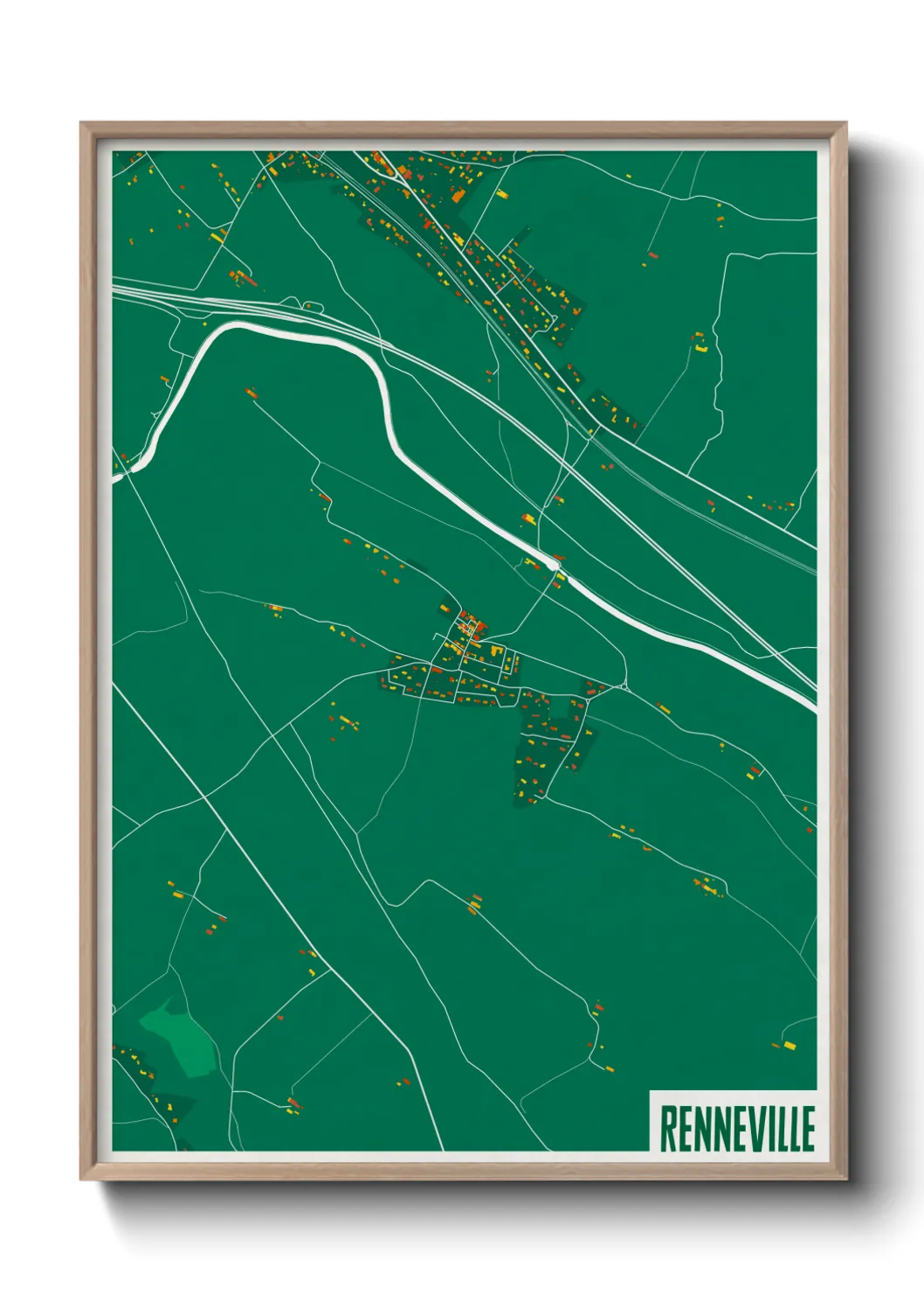 Une affiche de carte sur Renneville
