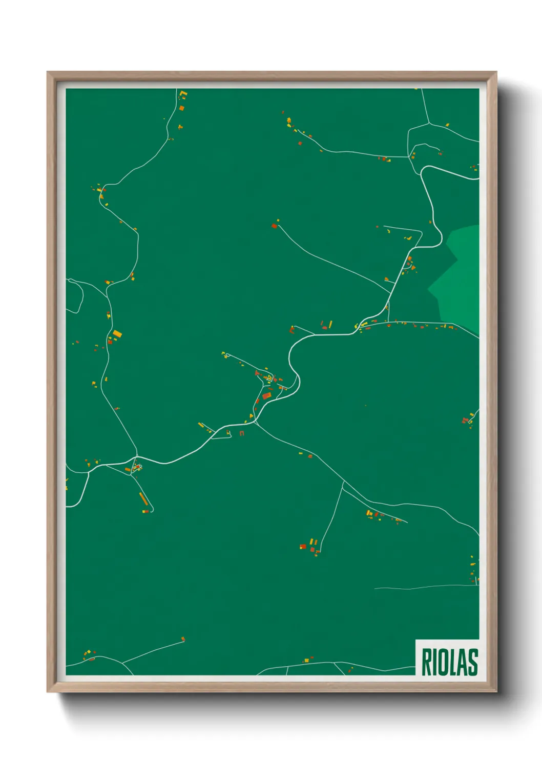 Une affiche de carte sur Riolas