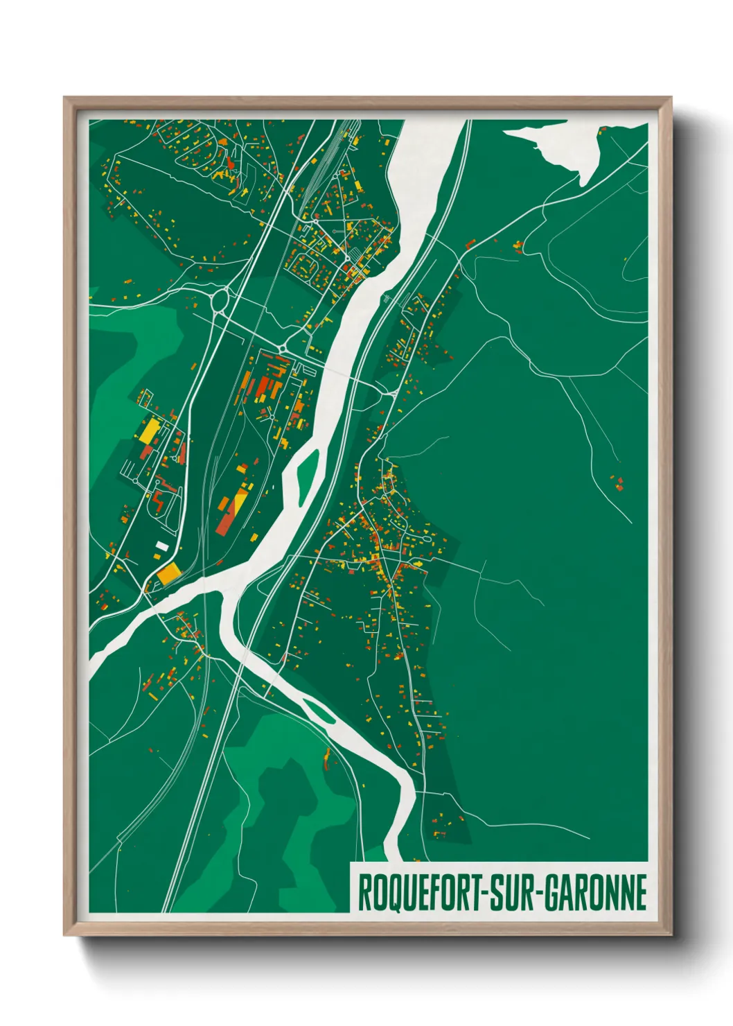 Une affiche de carte sur Roquefort-sur-Garonne