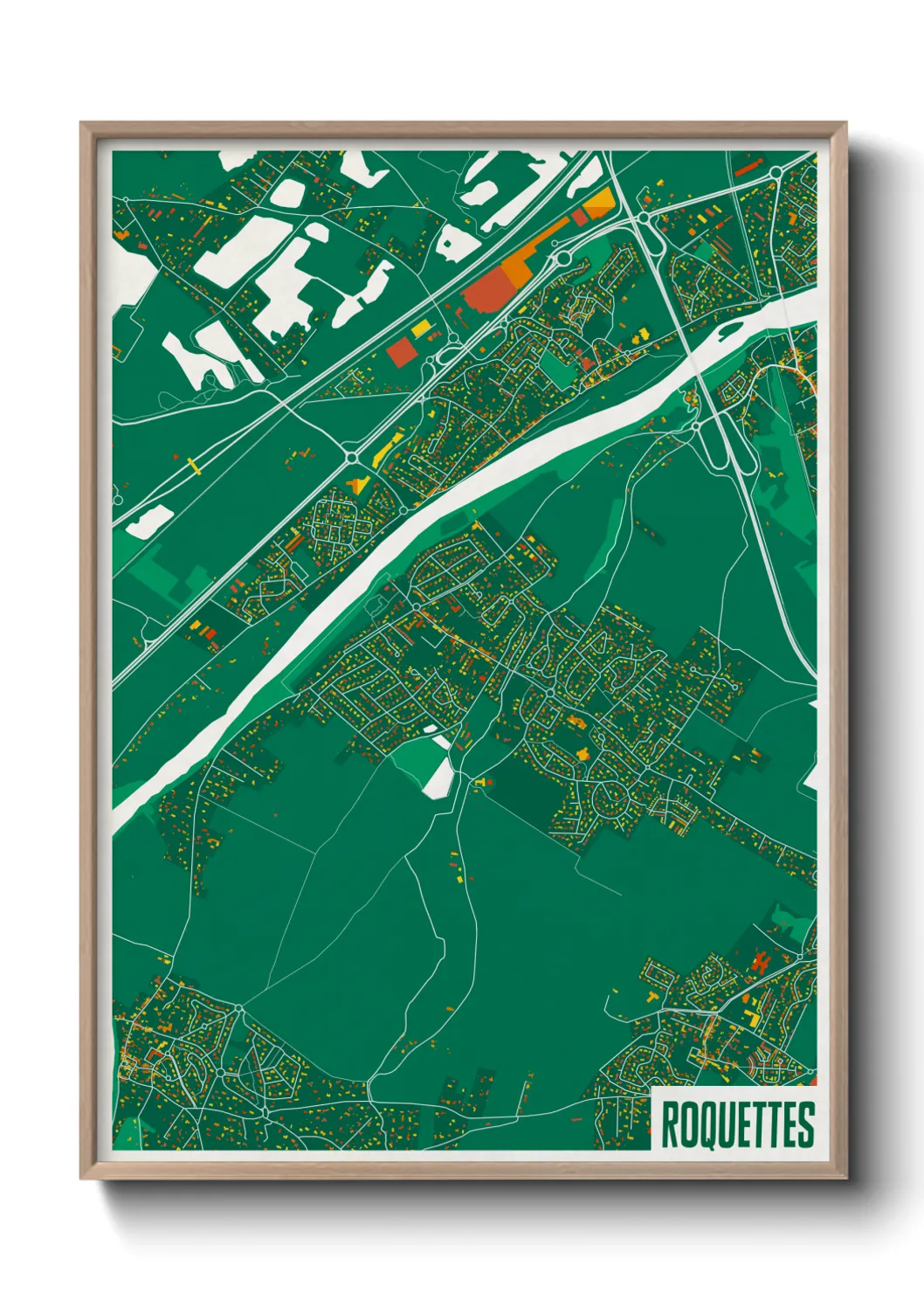 Une affiche de carte sur Roquettes