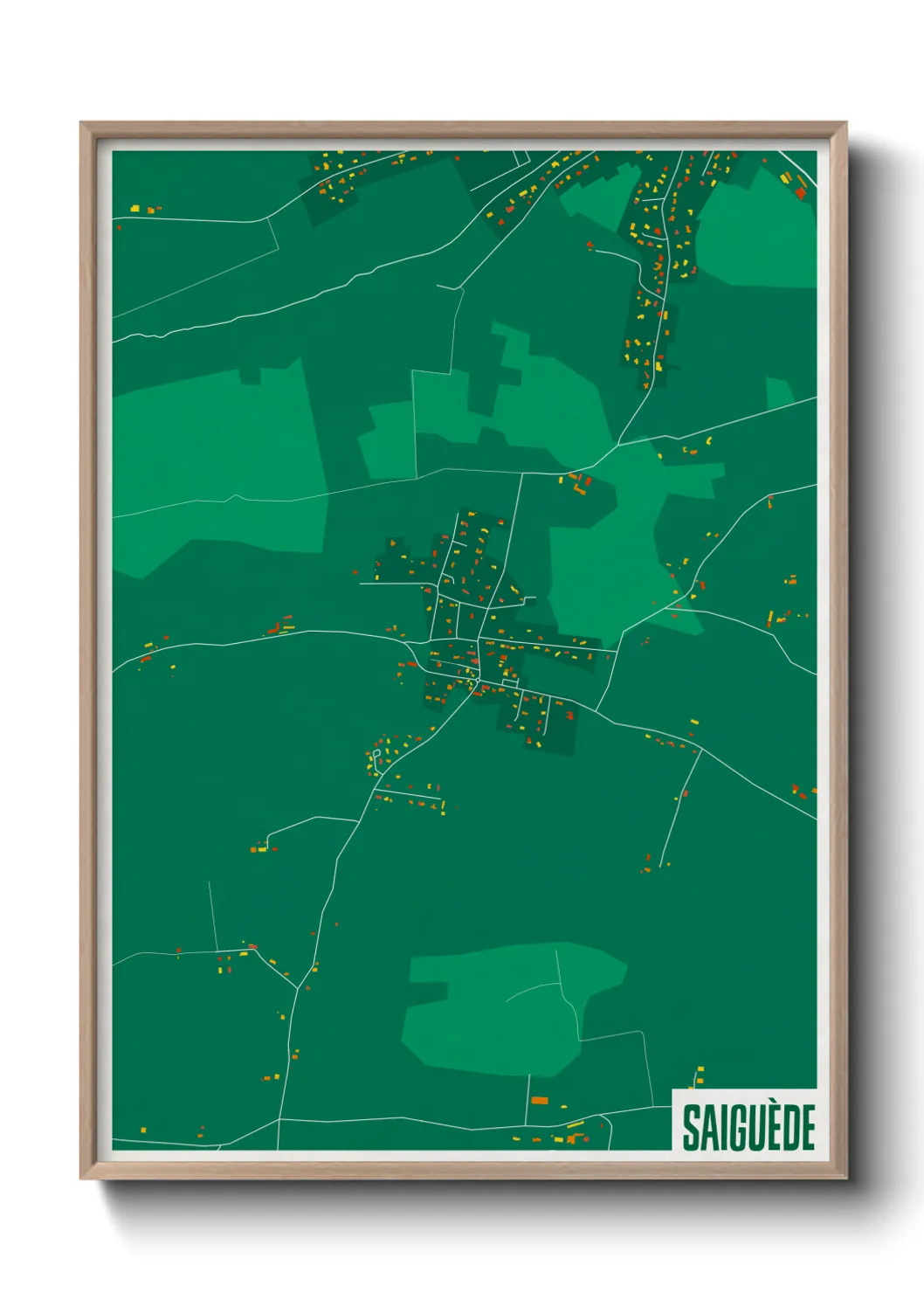 Une affiche de carte sur Saiguède