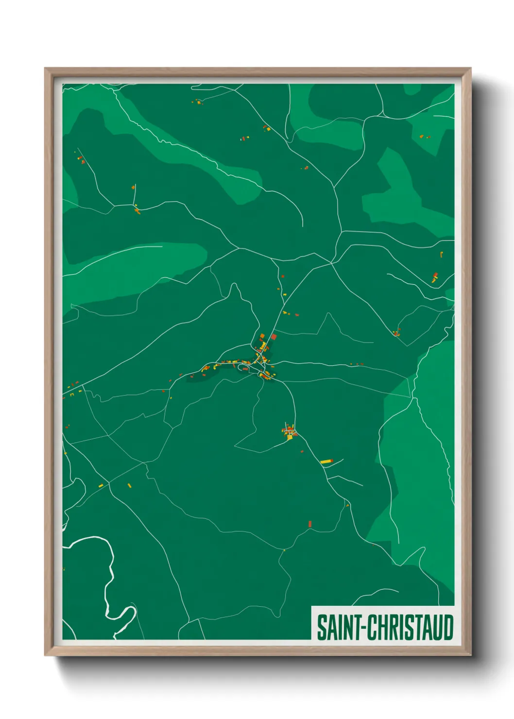 Une affiche de carte sur Saint-Christaud