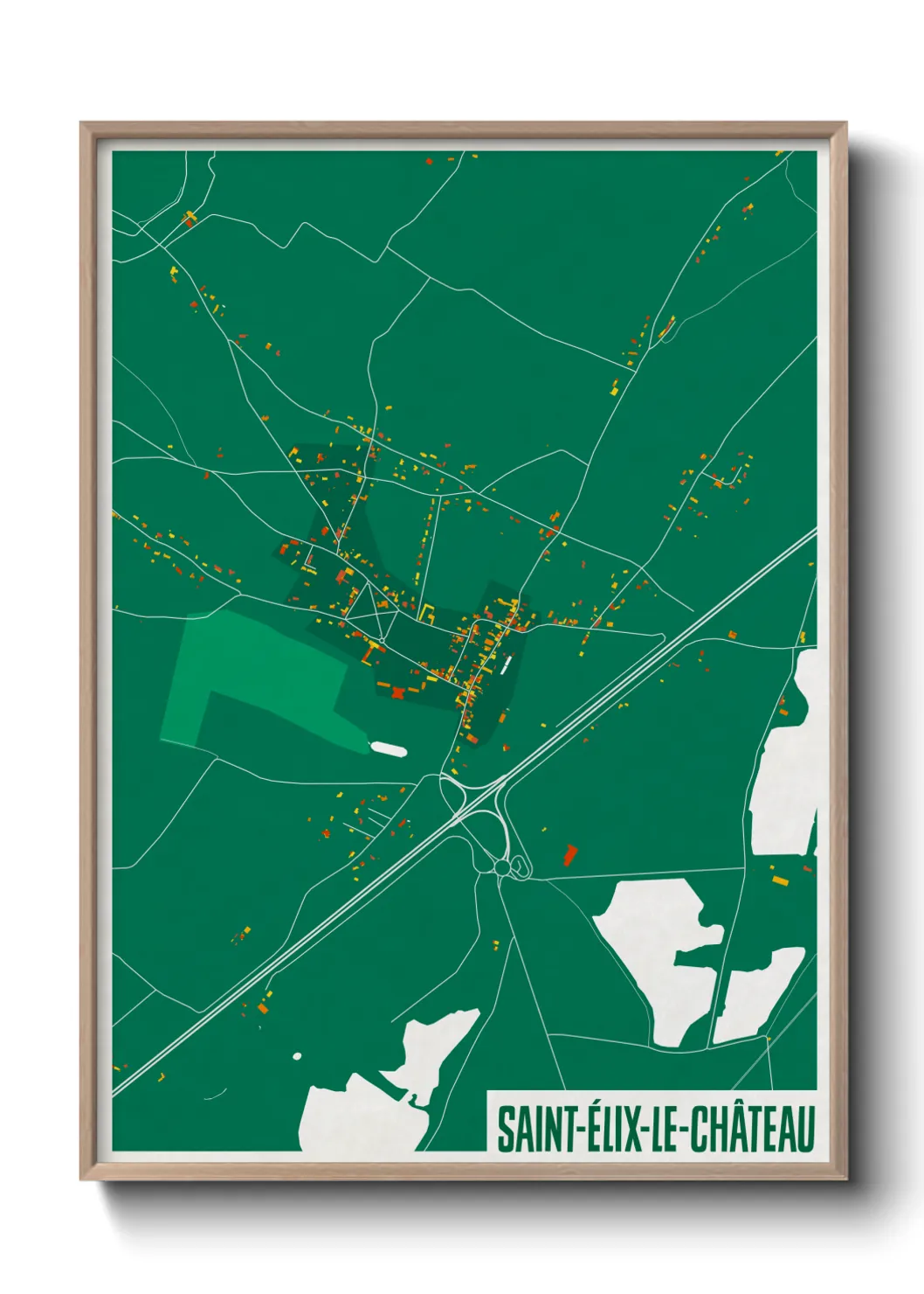 Une affiche de carte sur Saint-Élix-le-Château