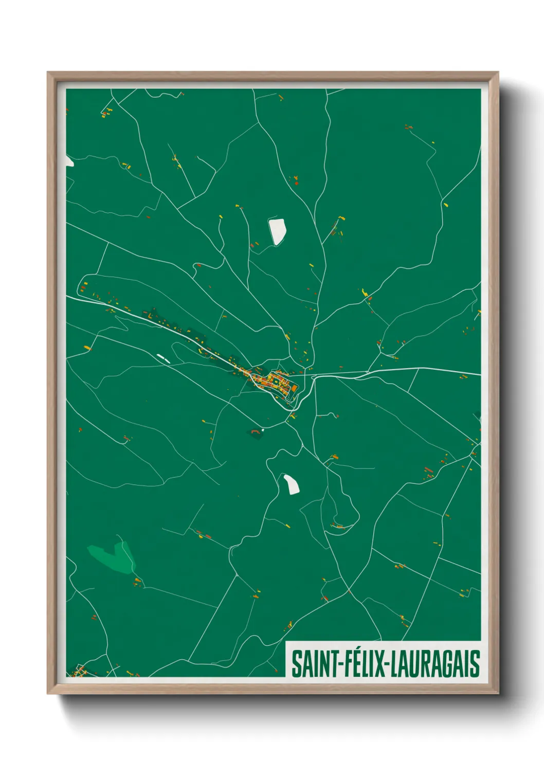Une affiche de carte sur Saint-Félix-Lauragais