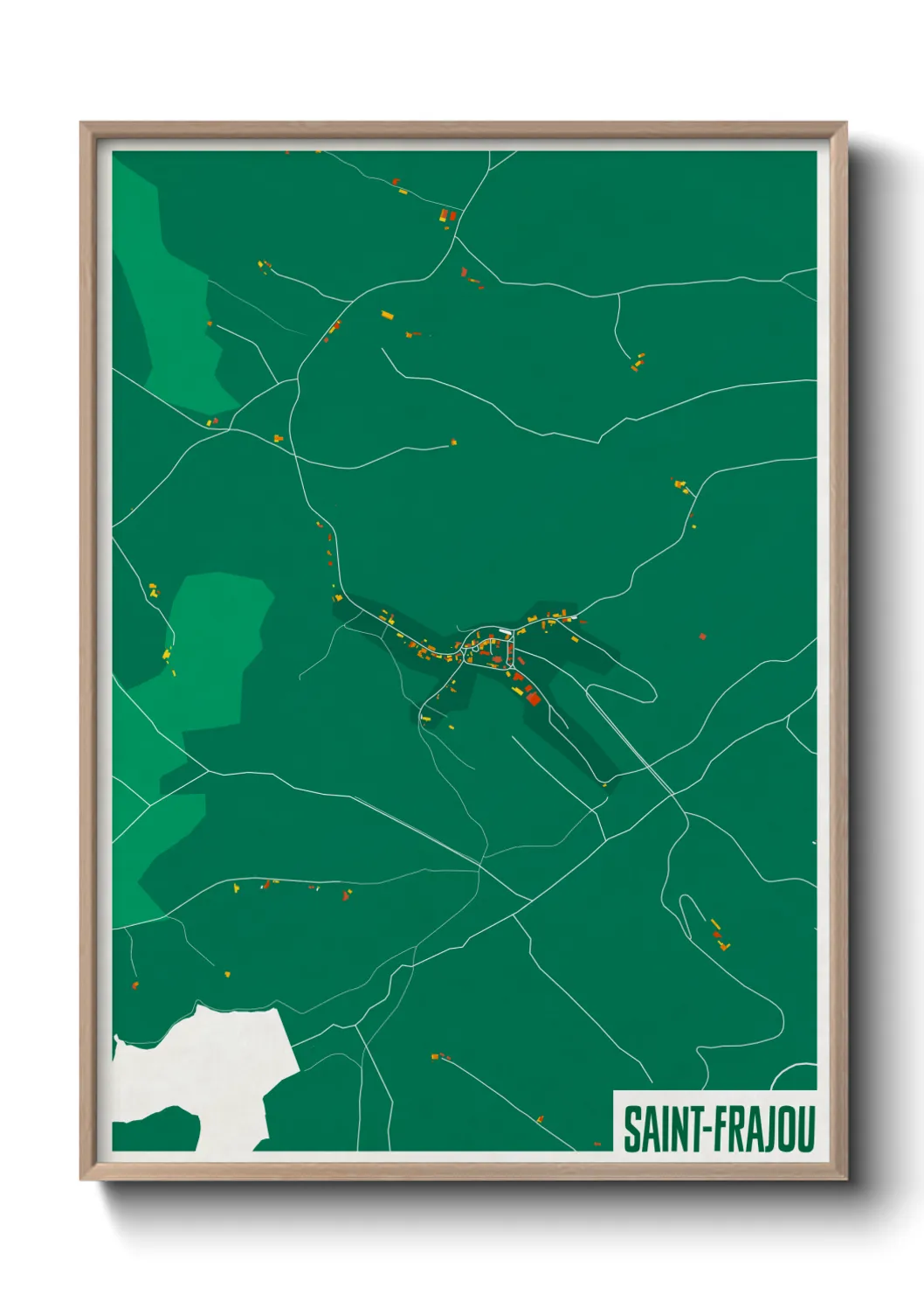 Une affiche de carte sur Saint-Frajou