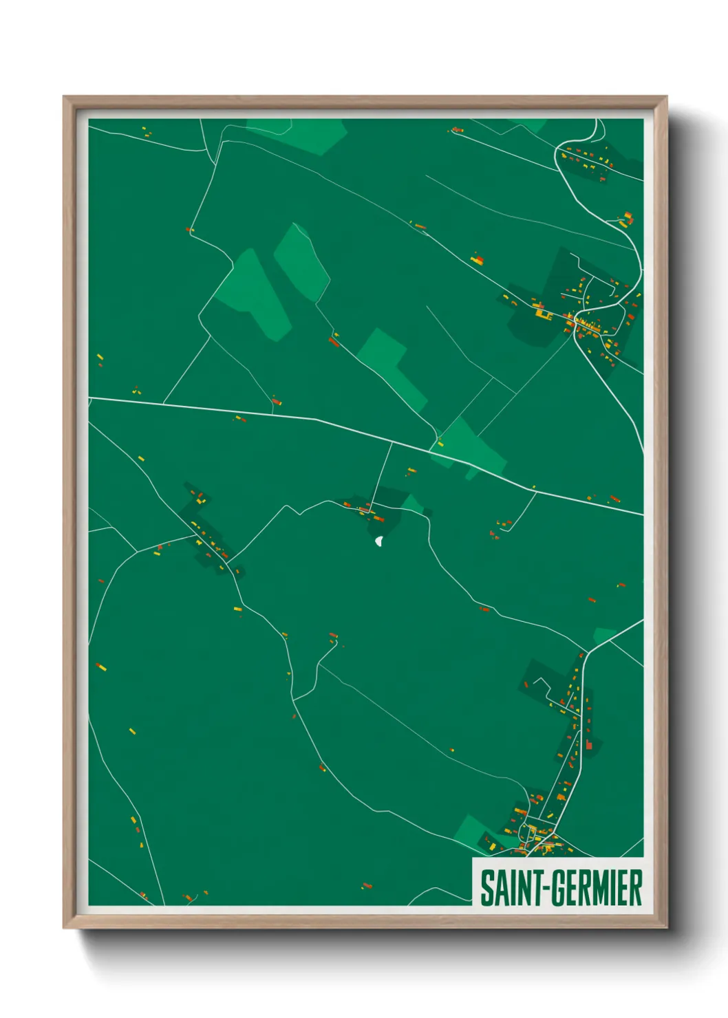 Une affiche de carte sur Saint-Germier