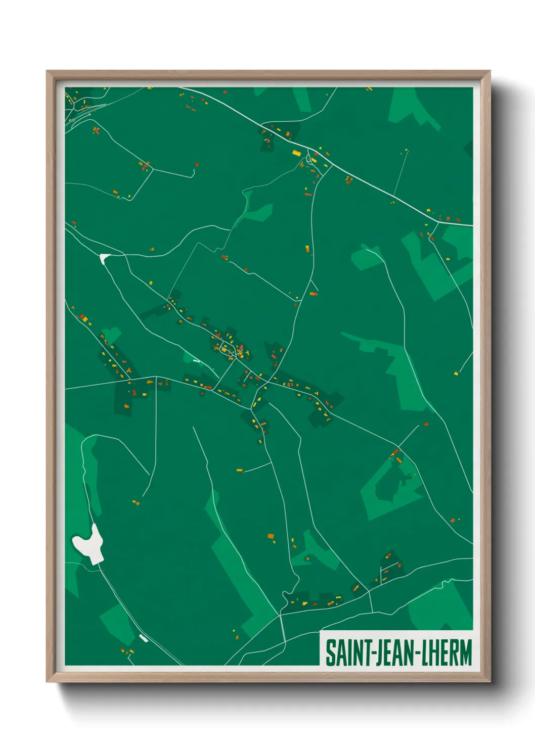 Une affiche de carte sur Saint-Jean-Lherm