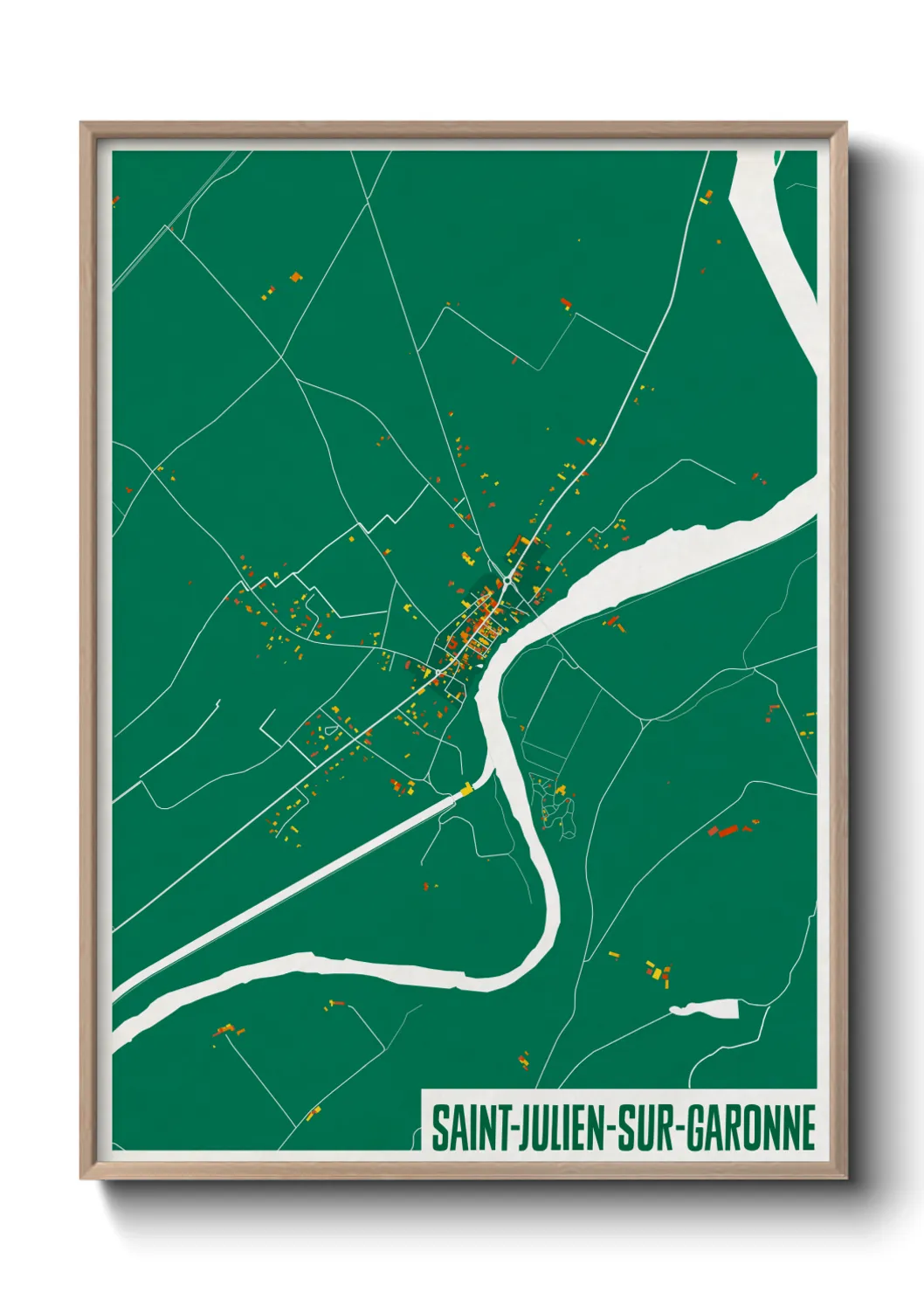 Une affiche de carte sur Saint-Julien-sur-Garonne