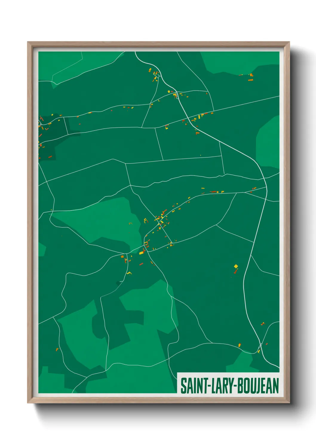 Une affiche de carte sur Saint-Lary-Boujean