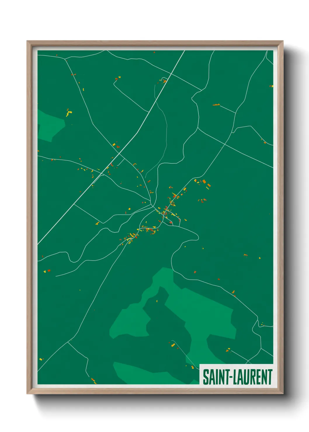 Une affiche de carte sur Saint-Laurent