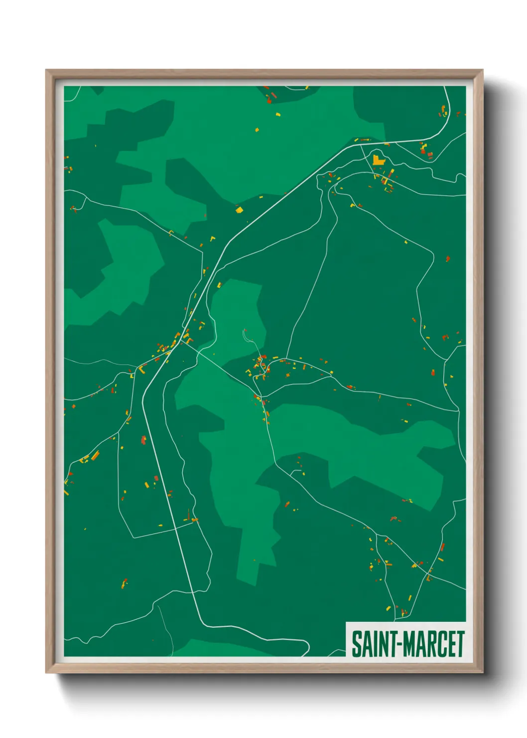 Une affiche de carte sur Saint-Marcet
