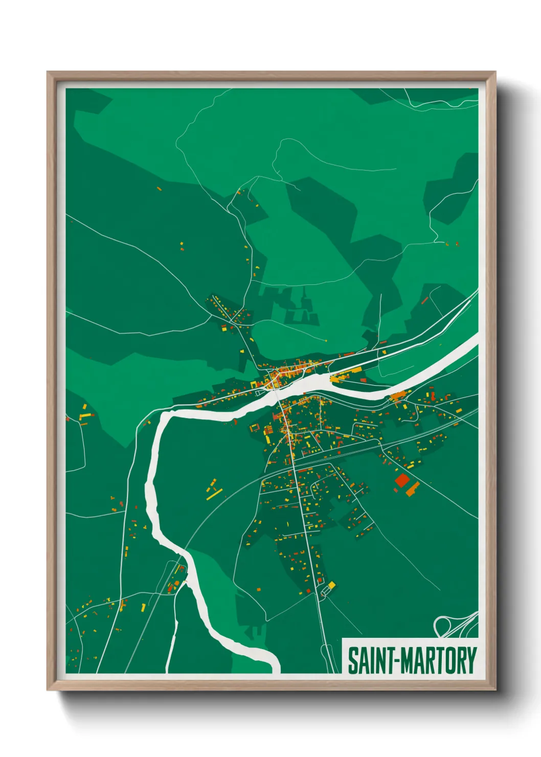 Une affiche de carte sur Saint-Martory