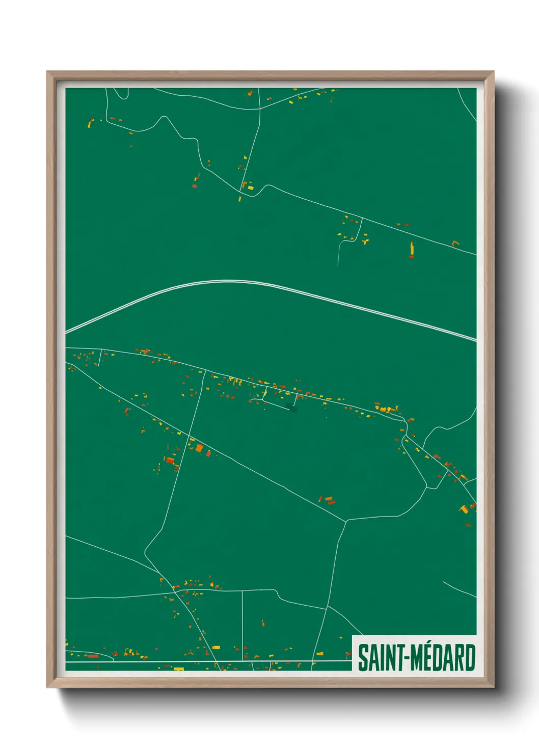 Une affiche de carte sur Saint-Médard