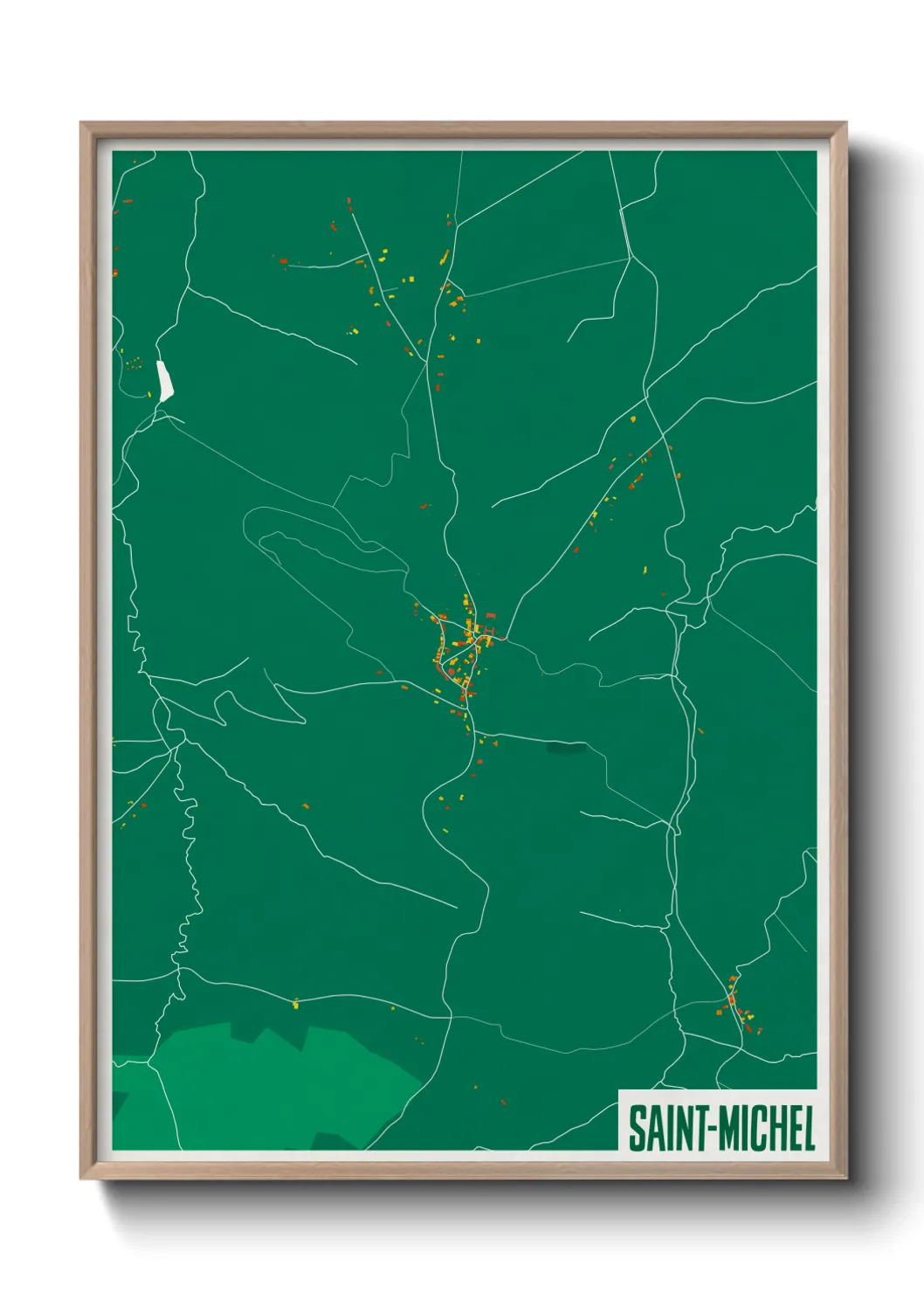 Une affiche de carte sur Saint-Michel