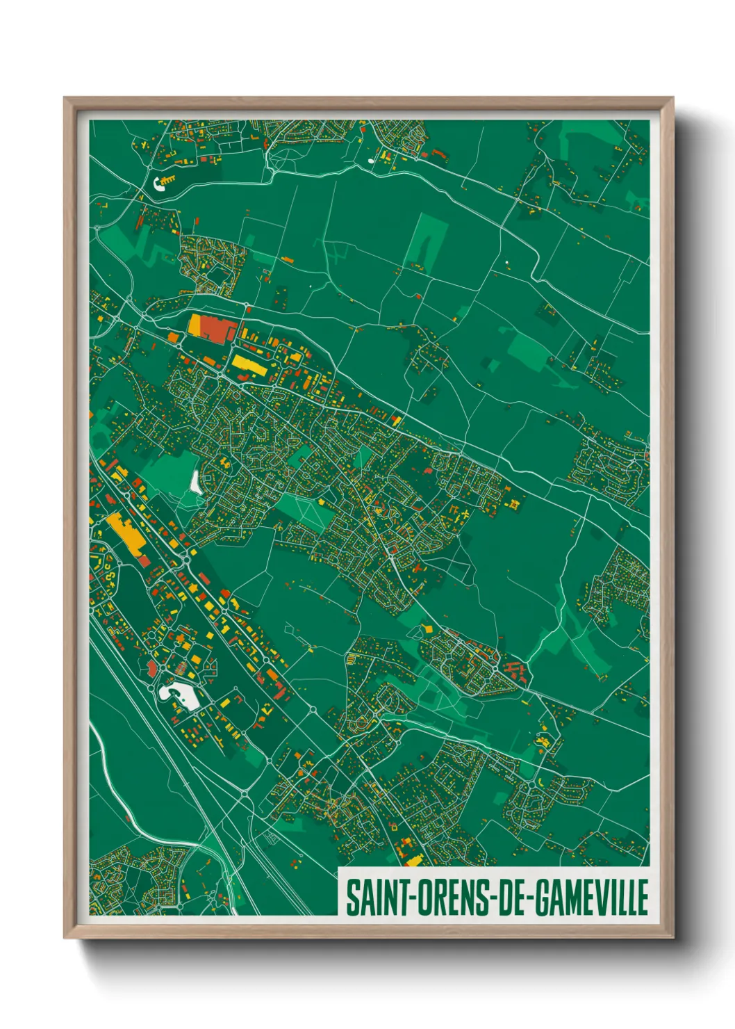 Une affiche de carte sur Saint-Orens-de-Gameville