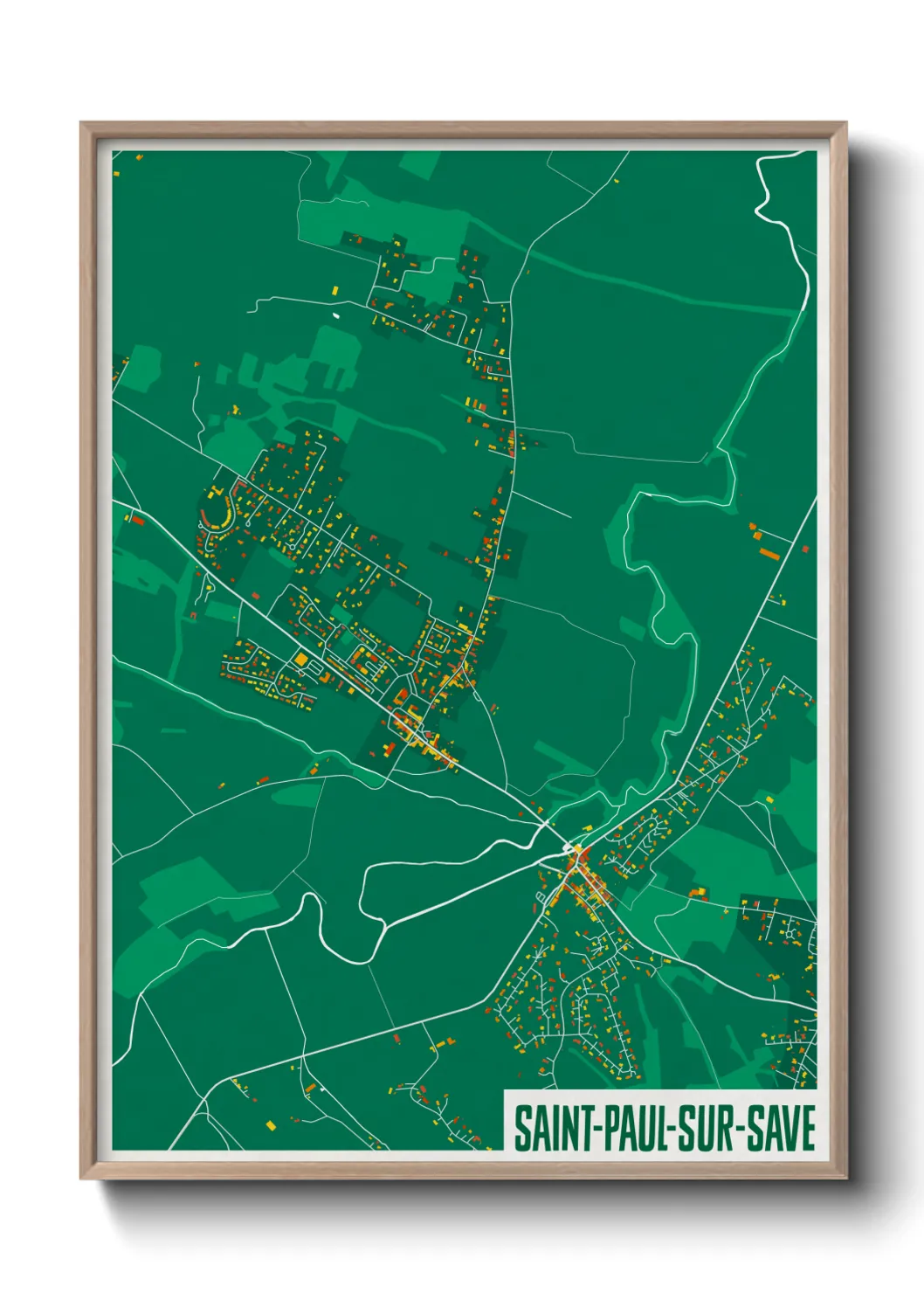 Une affiche de carte sur Saint-Paul-sur-Save