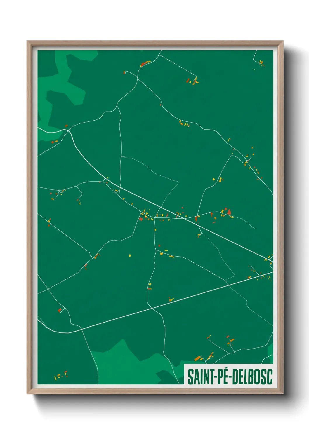 Une affiche de carte sur Saint-Pé-Delbosc