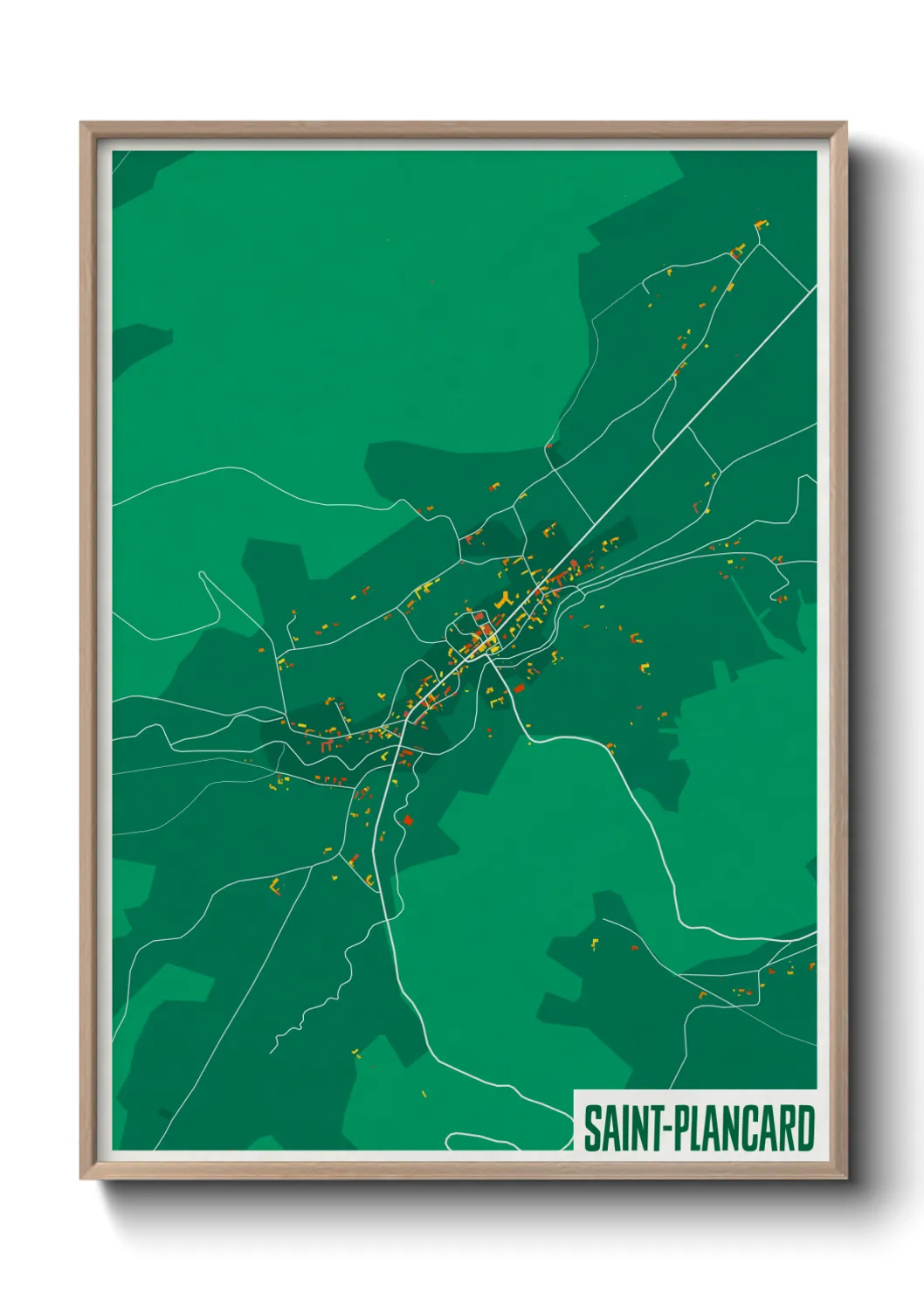 Une affiche de carte sur Saint-Plancard