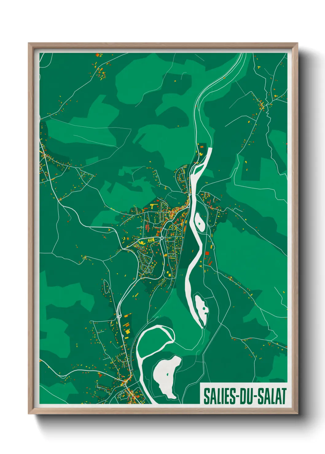 Une affiche de carte sur Salies-du-Salat