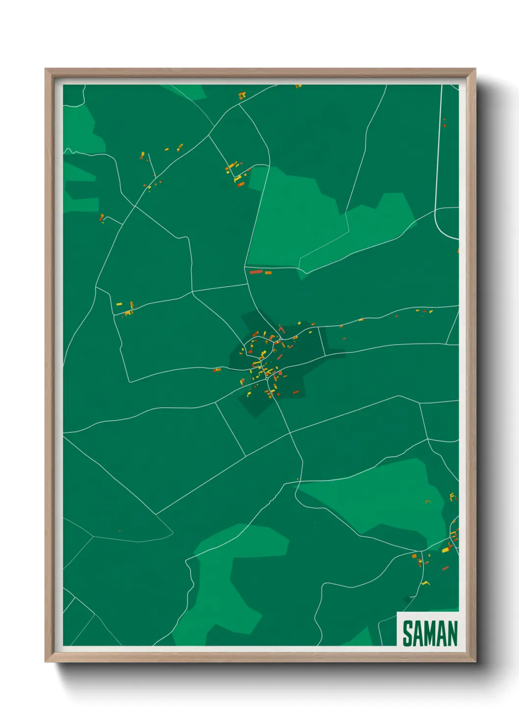 Une affiche de carte sur Saman