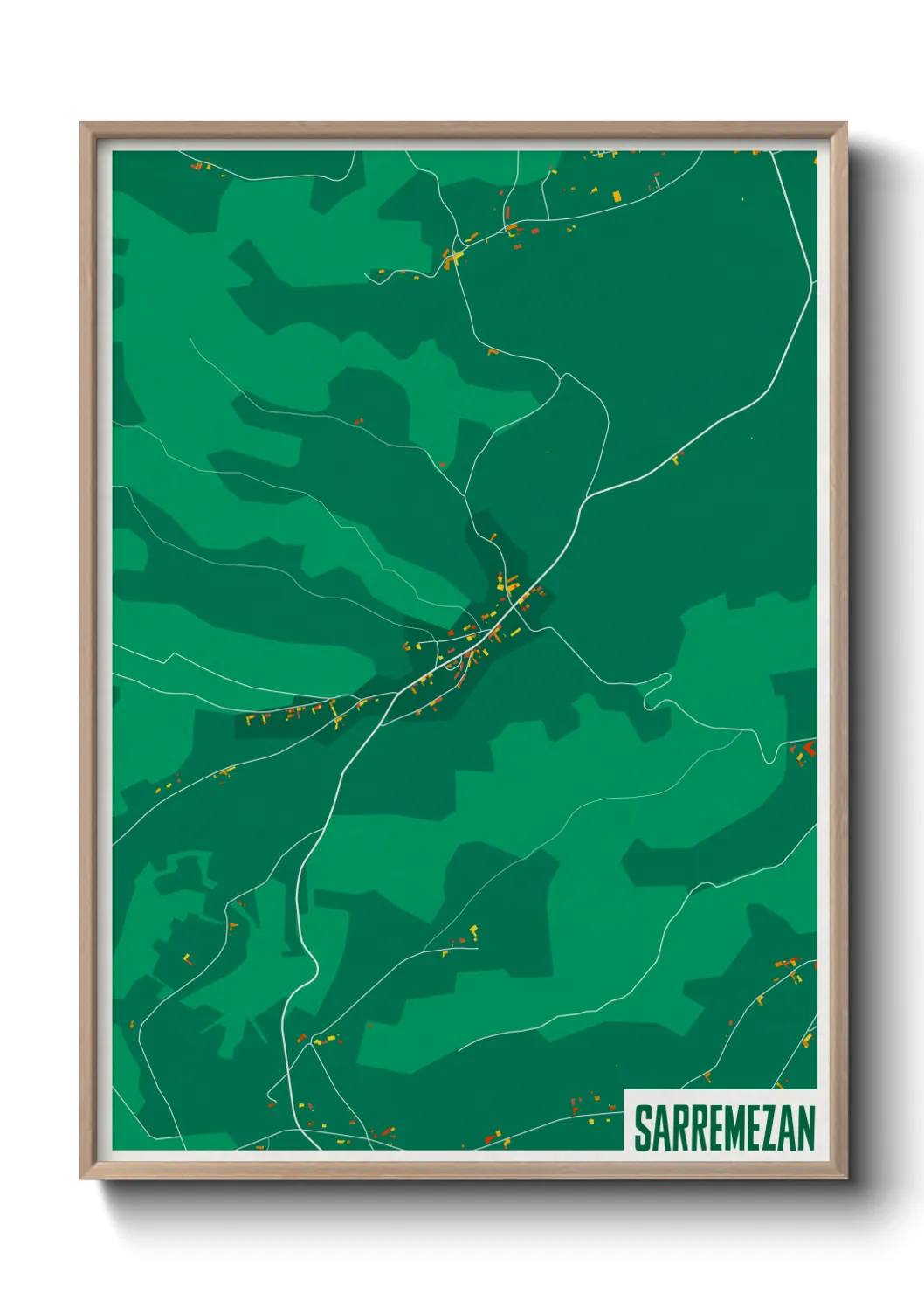 Une affiche de carte sur Sarremezan