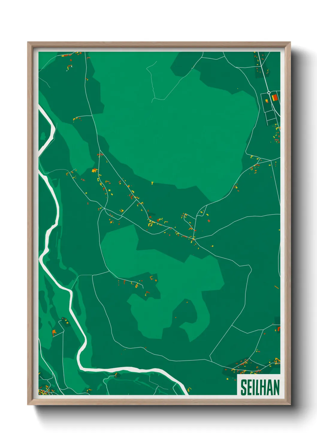 Une affiche de carte sur Seilhan