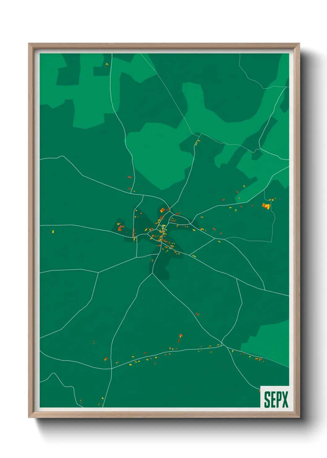 Une affiche de carte sur Sepx