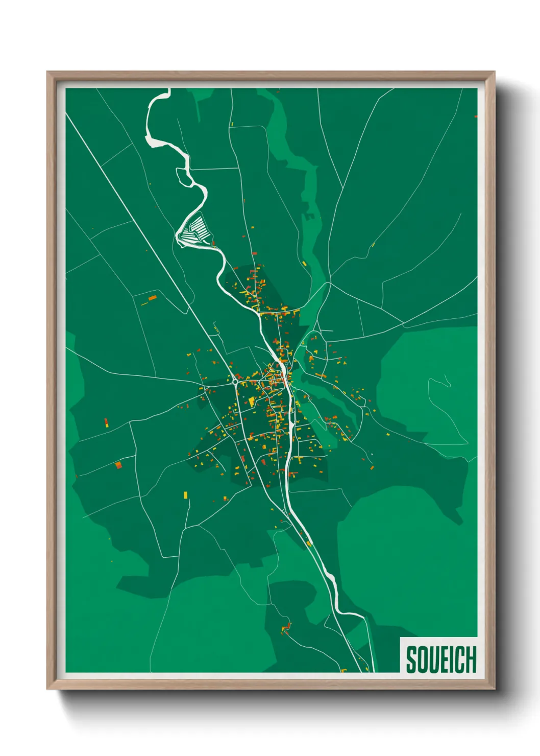 Une affiche de carte sur Soueich