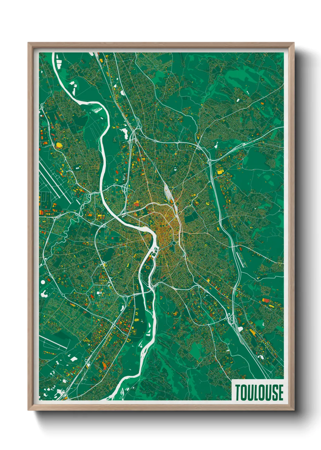 Une affiche de carte sur Toulouse