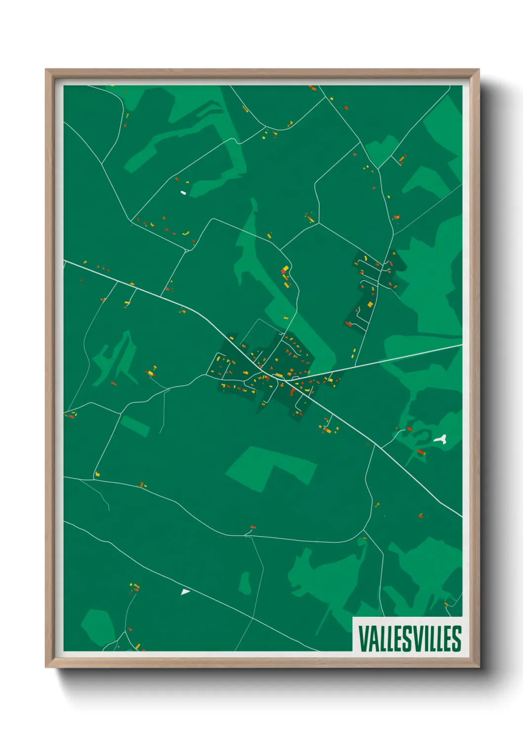 Une affiche de carte sur Vallesvilles
