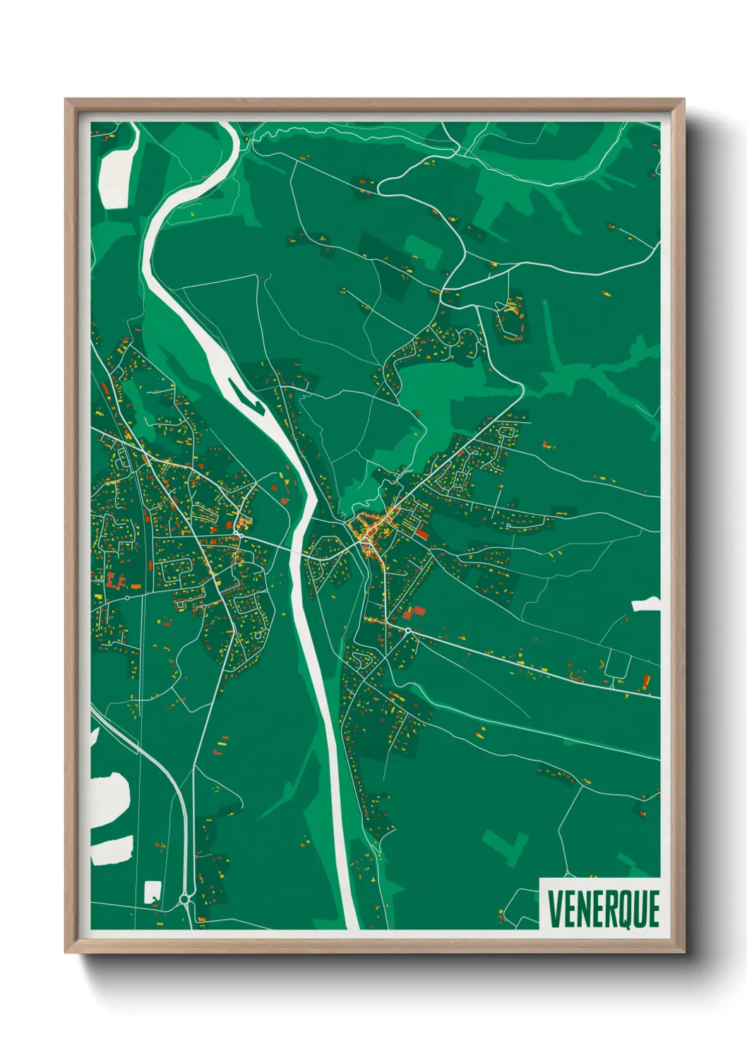 Une affiche de carte sur Venerque