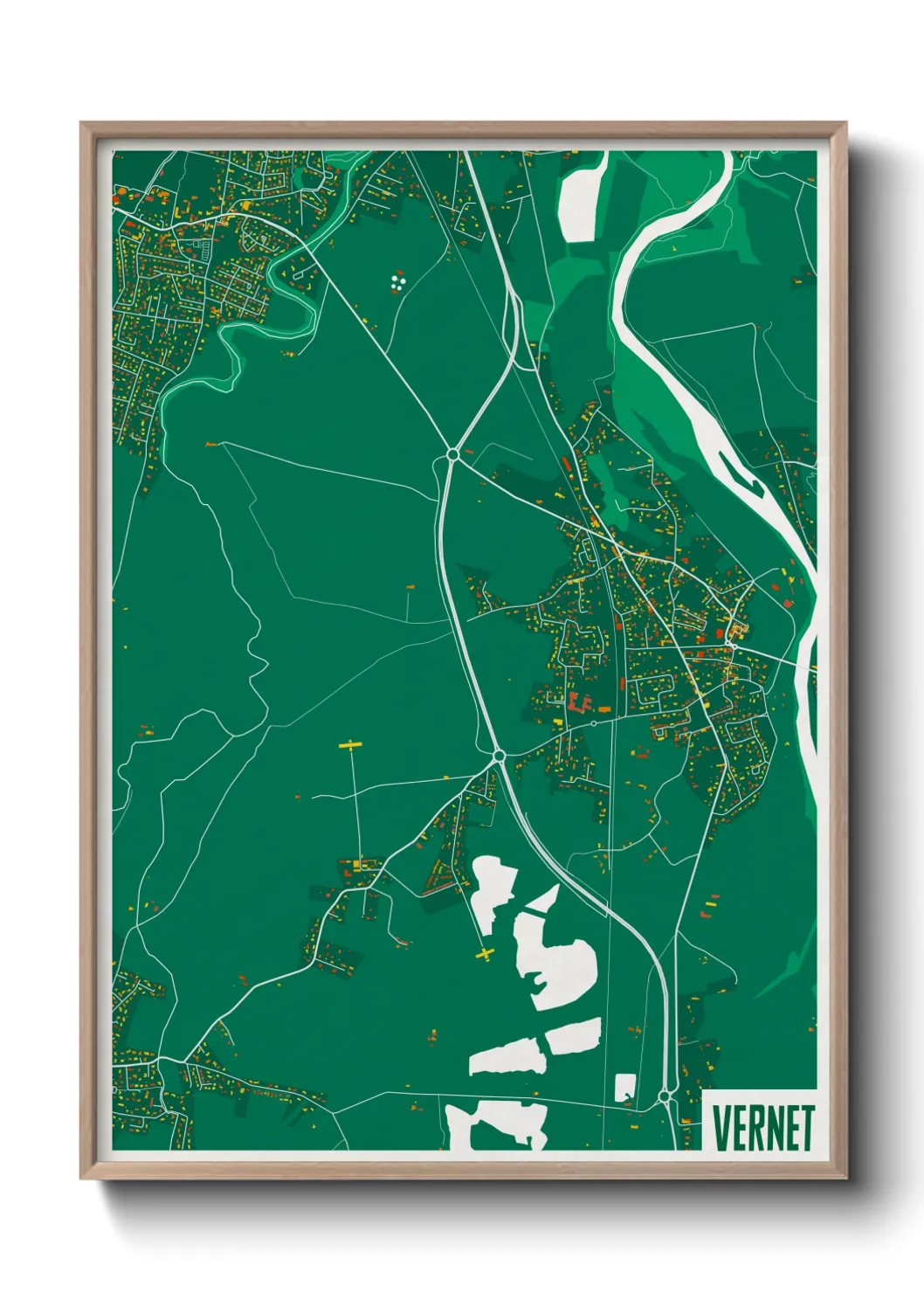 Une affiche de carte sur Vernet