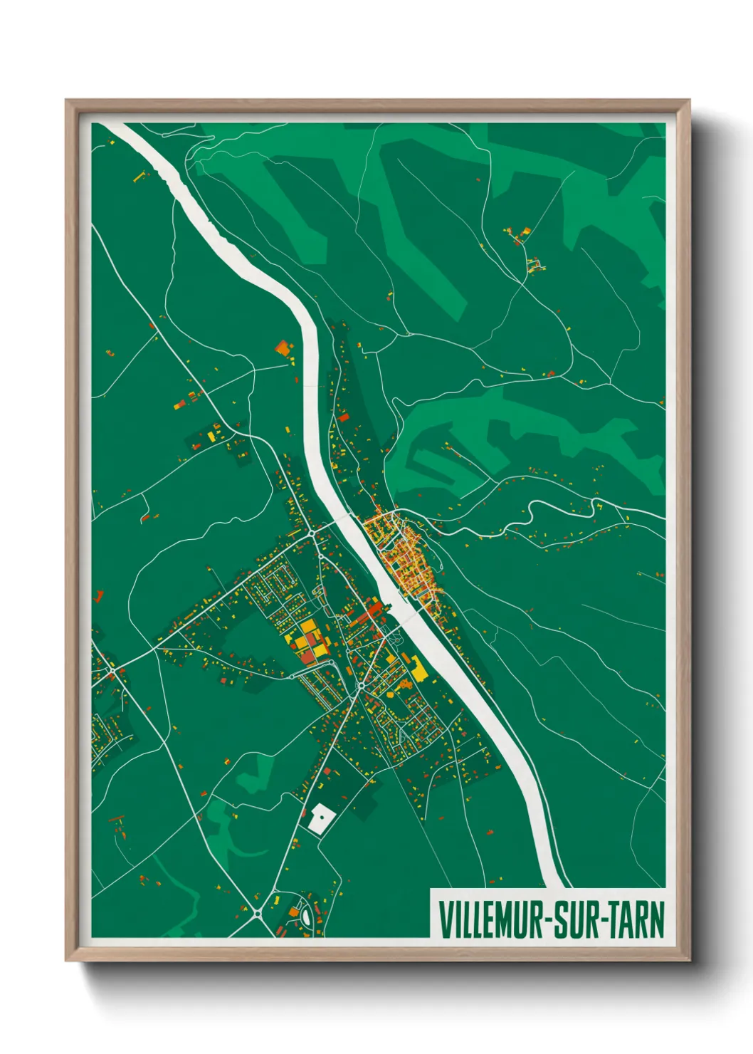 Une affiche de carte sur Villemur-sur-Tarn
