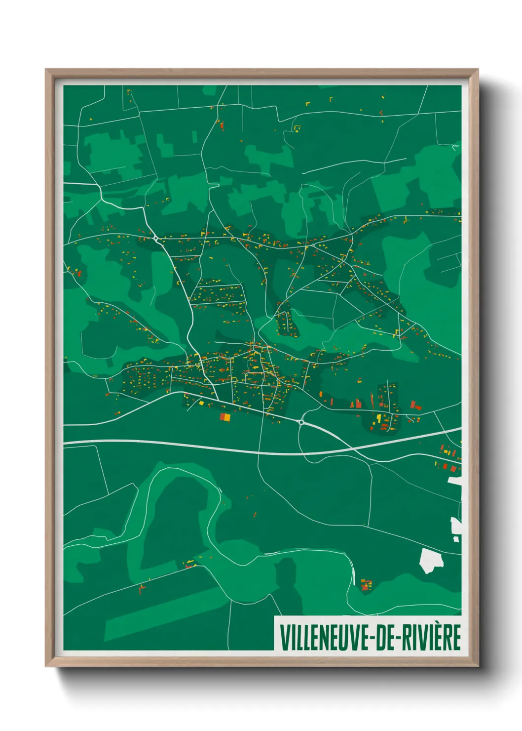 Un poster carteVilleneuve-de-Rivière