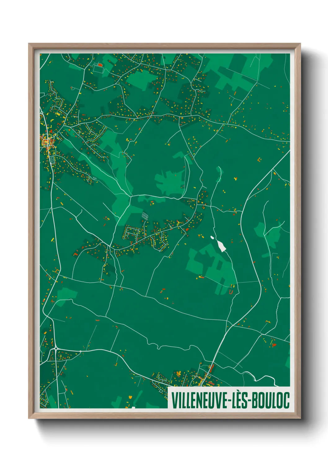Une affiche de carte sur Villeneuve-lès-Bouloc