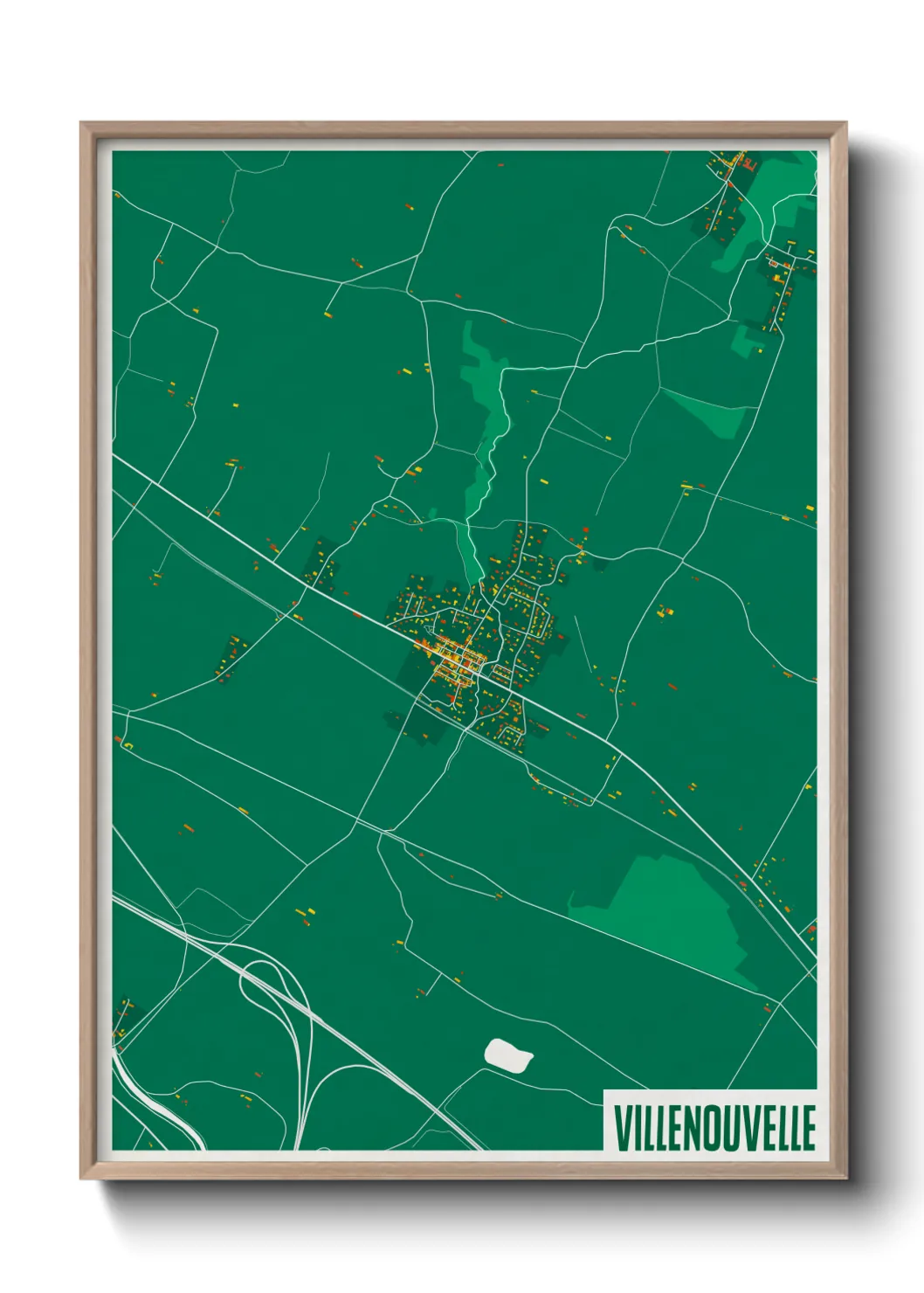 Une affiche de carte sur Villenouvelle
