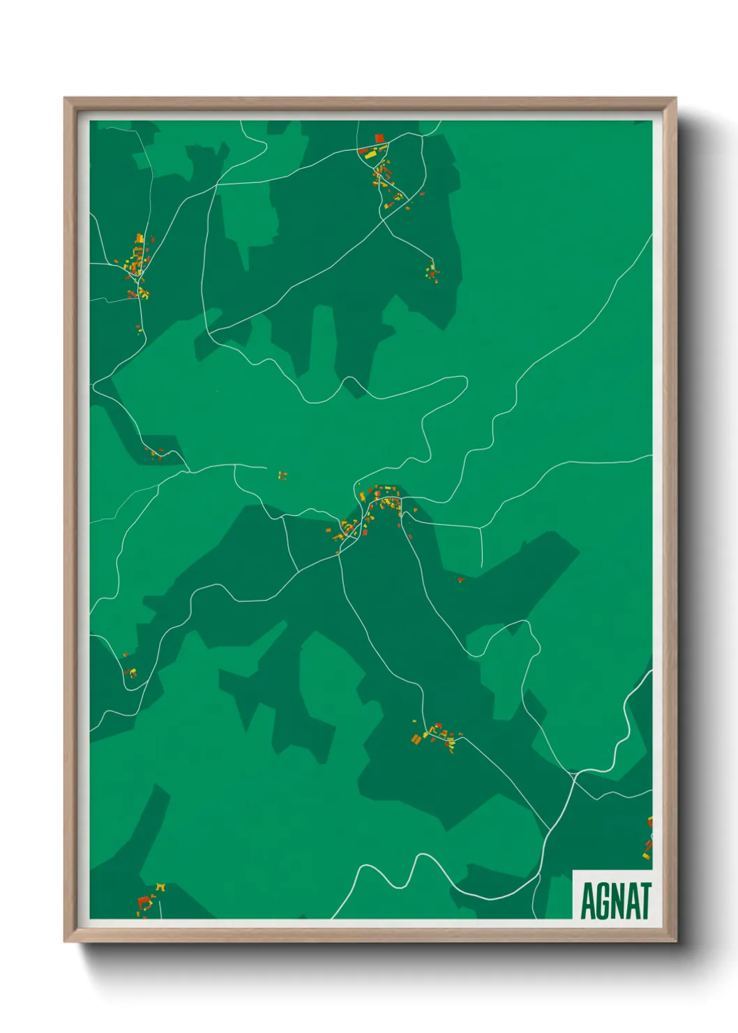 Une affiche de carte sur Agnat
