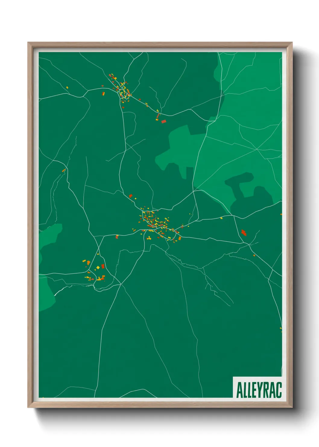 Une affiche de carte sur Alleyrac