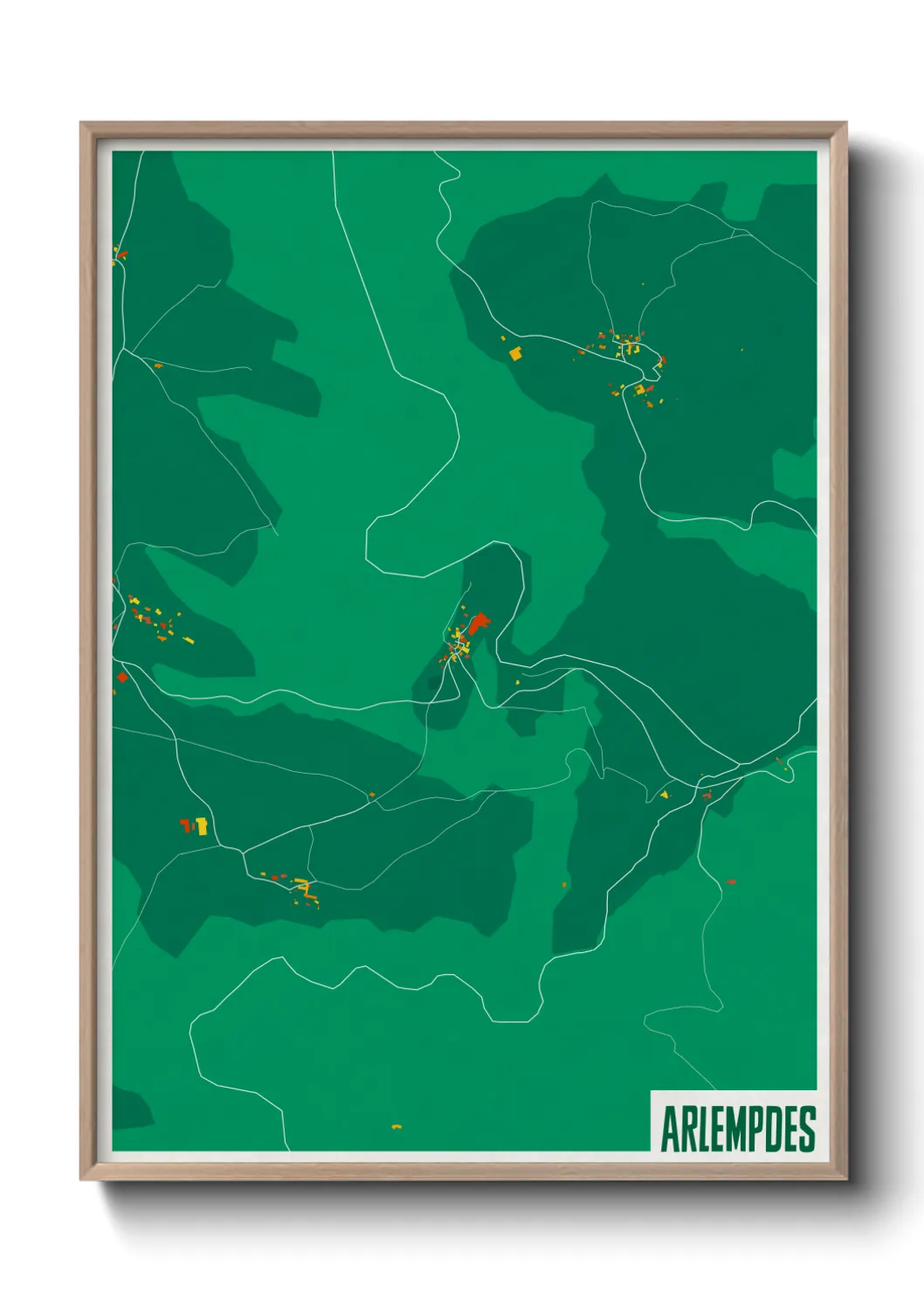 Une affiche de carte sur Arlempdes