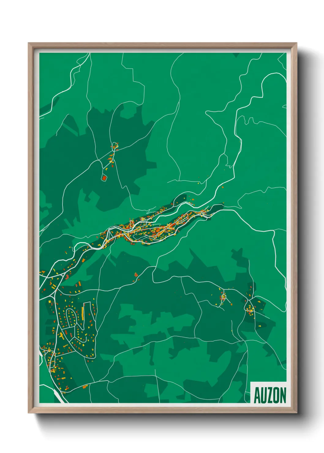 Une affiche de carte sur Auzon