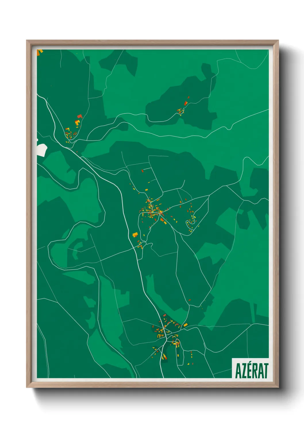 Une affiche de carte sur Azérat