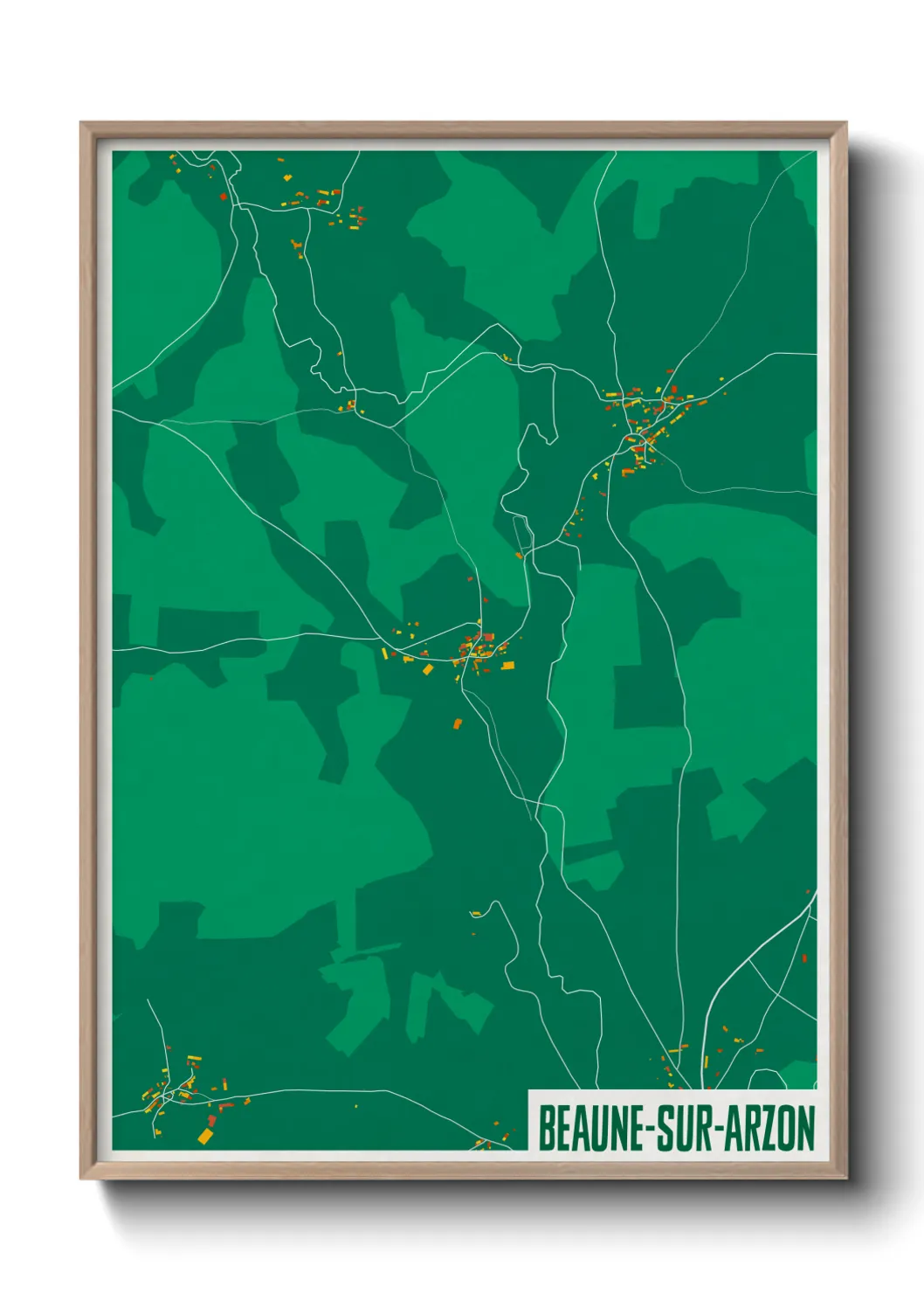 Une affiche de carte sur Beaune-sur-Arzon