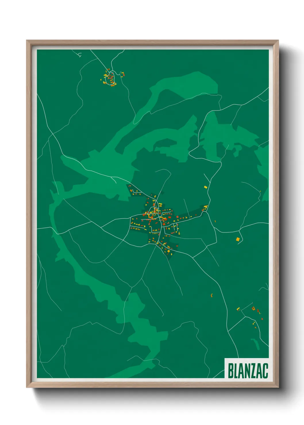 Une affiche de carte sur Blanzac