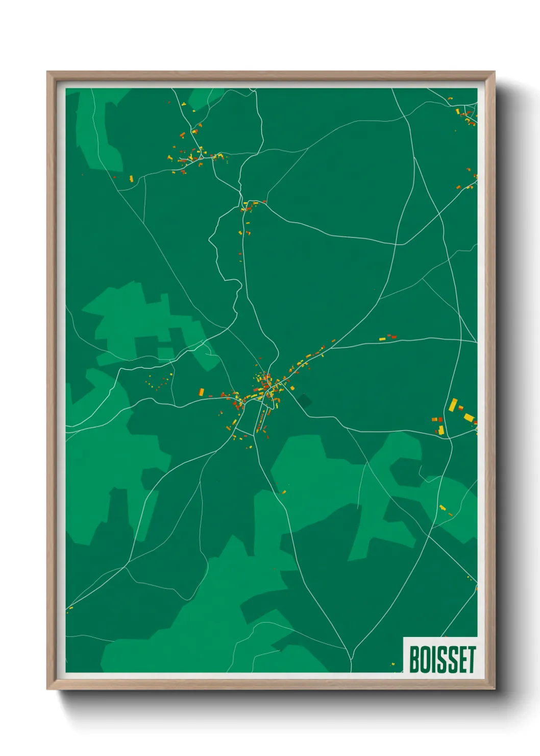 Une affiche de carte sur Boisset