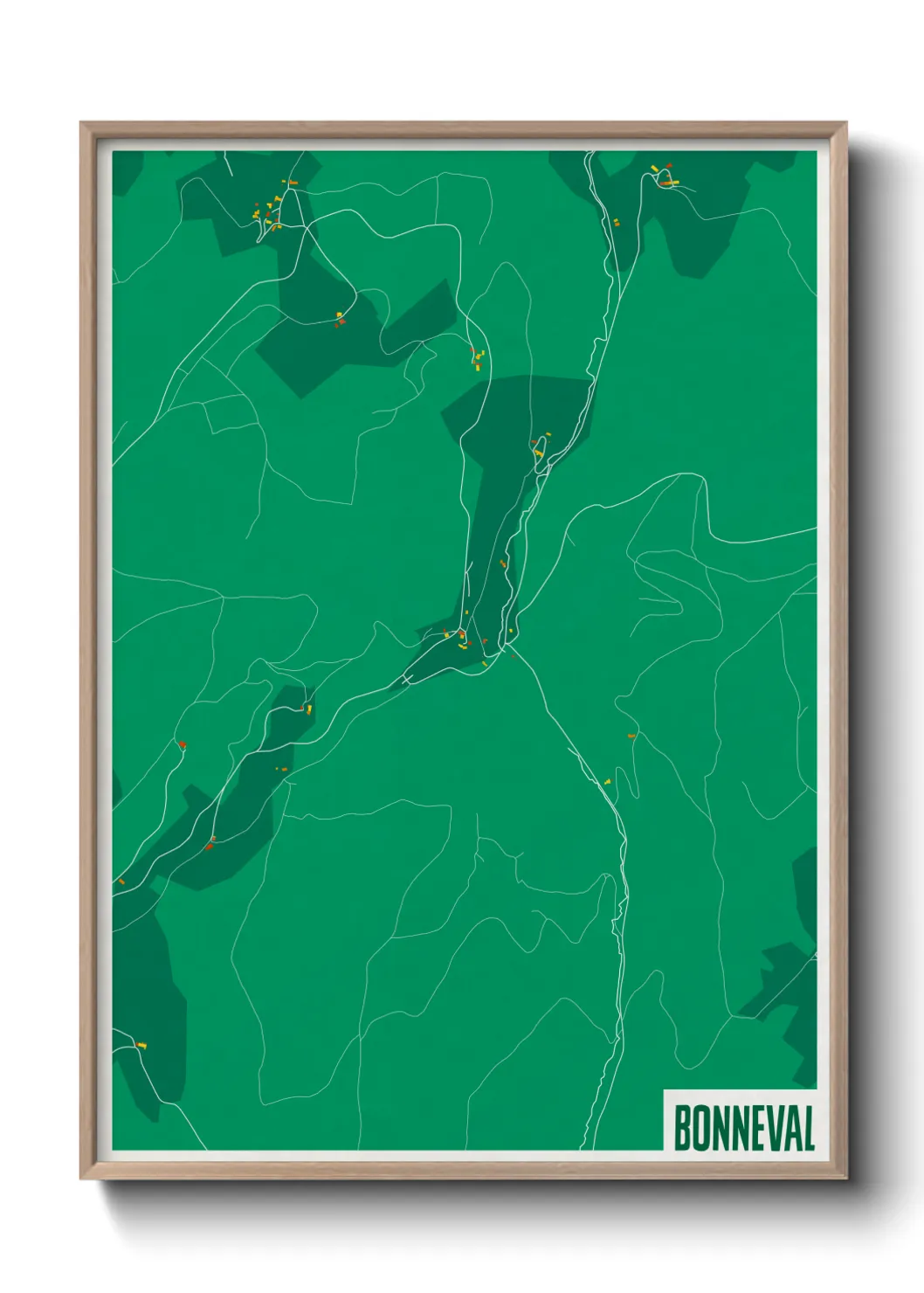 Une affiche de carte sur Bonneval