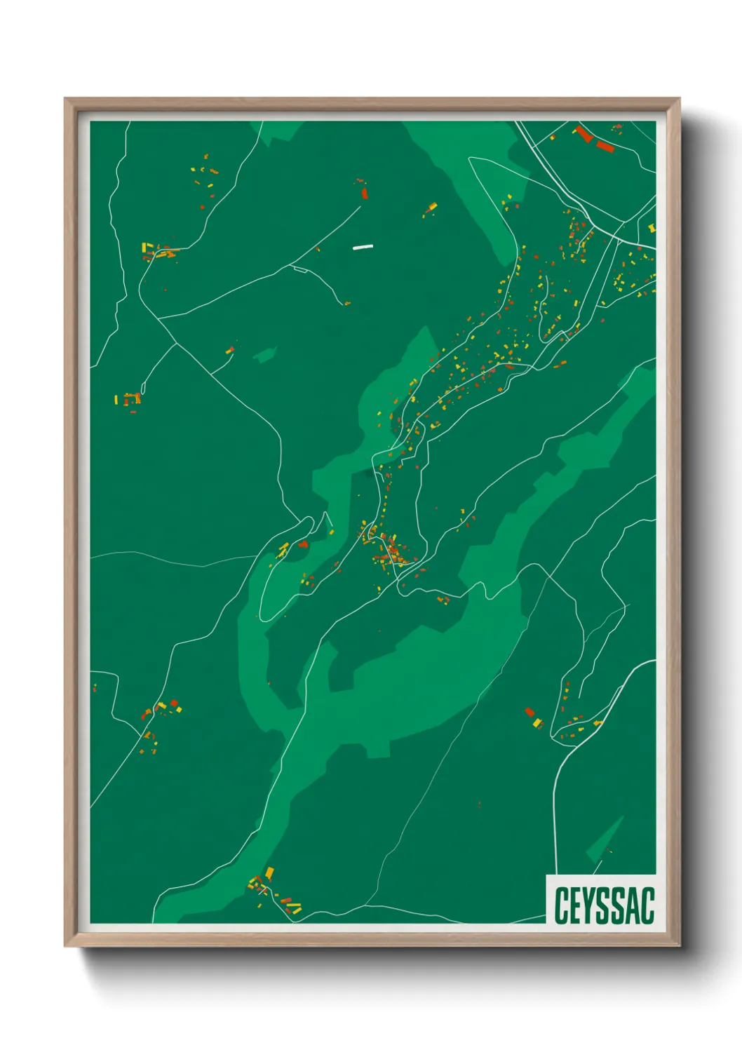 Une affiche de carte sur Ceyssac