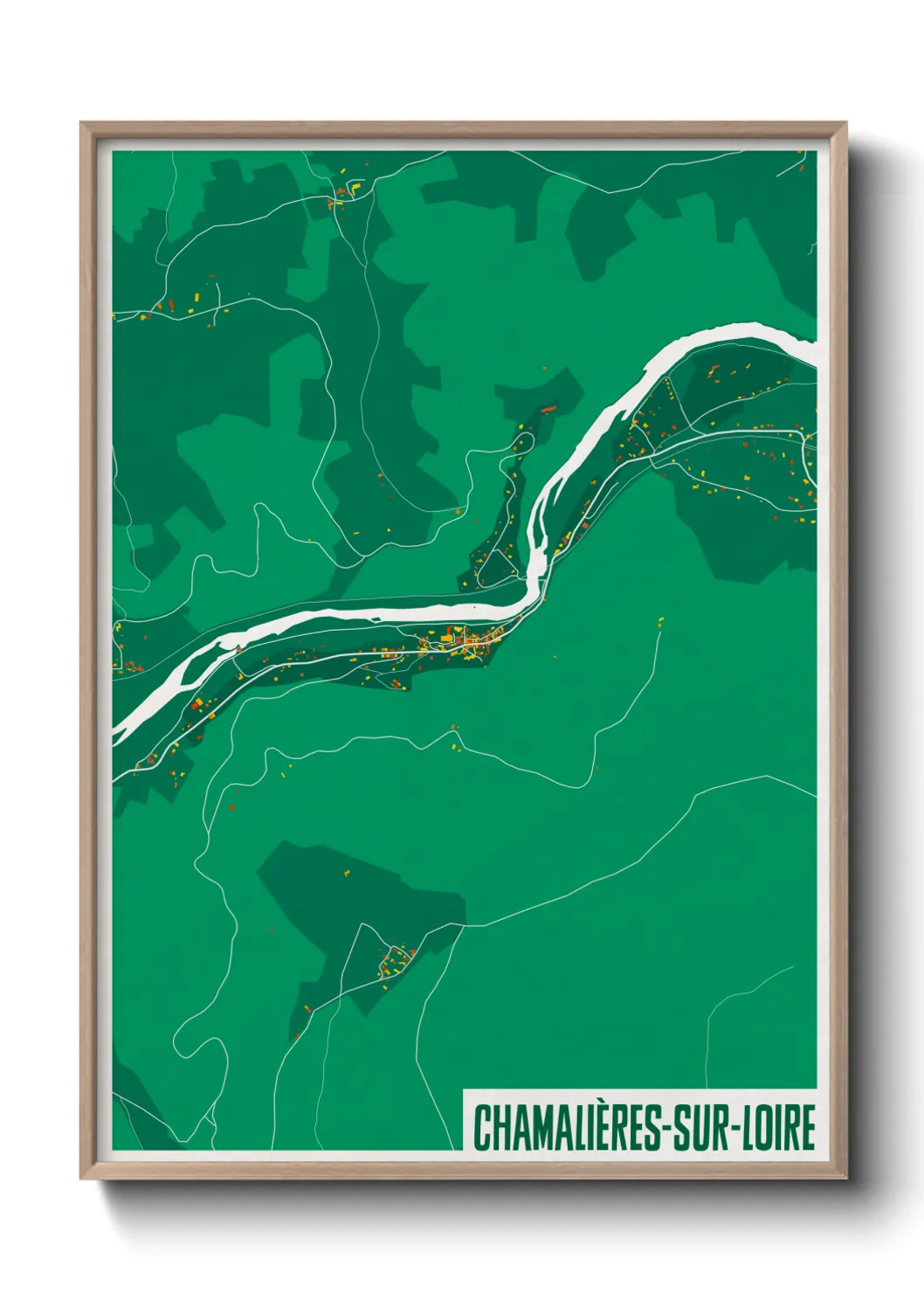 Une affiche de carte sur Chamalières-sur-Loire